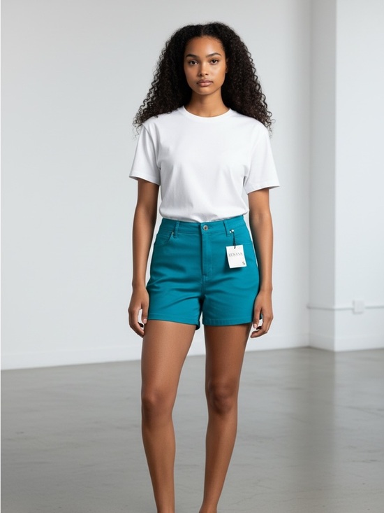 Zenana Outfitters Pants - Zenana Stretchy Teal High-Waist Shorts